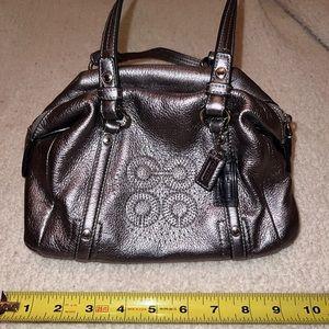 Metallic coach satchel
